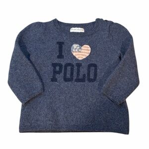 Polo by Ralph Lauren Kids Navy Sweater with Heart Design